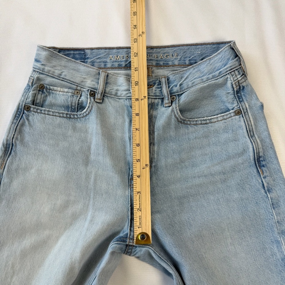 American Eagle Outfitters Light Blue Distressed Wide Leg Skater Jeans size 2 reg - Picture 7 of 11